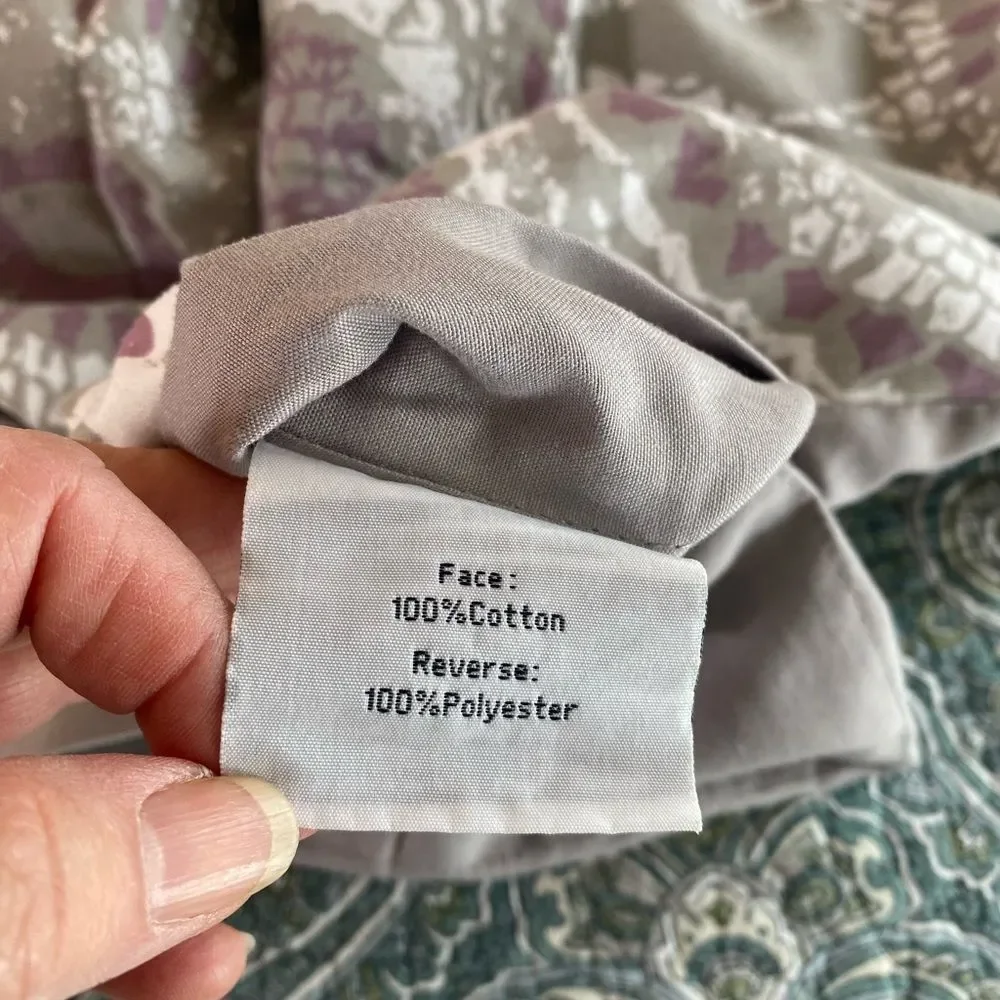 Floral Medallion Queen Duvet set  - Taupe and Mauve Queen
